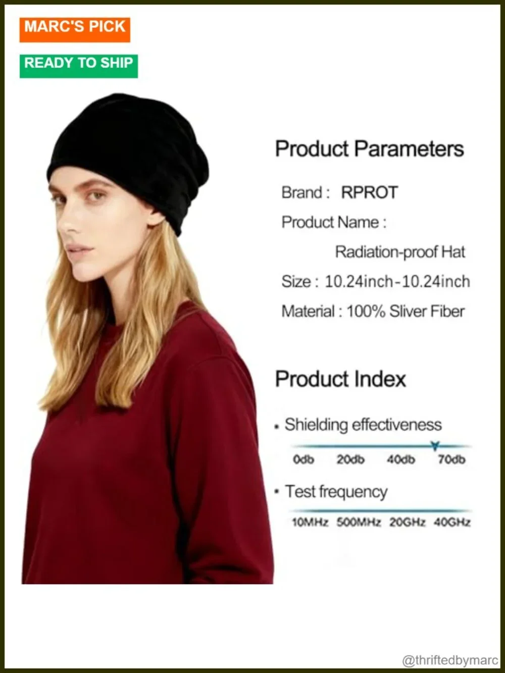 99.99% Anti-Radiation Beanie Hat, EMF Shielding Cap for Cell WiFi 5G RF